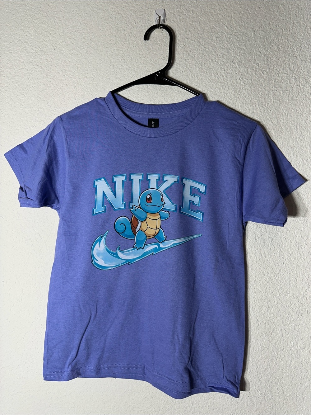 Gildan Purple Kids Short-Sleeve Graphic Tee with Blue Squirtle